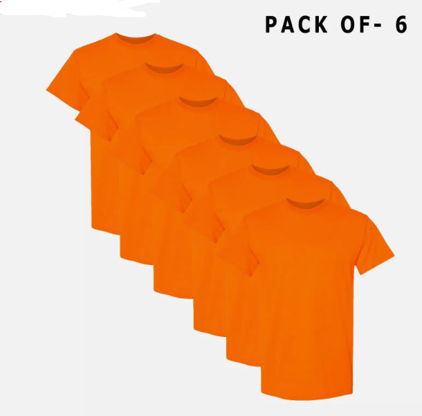 Round Neck T Shirt Solid Color Short Sleeved Men's T Shirt