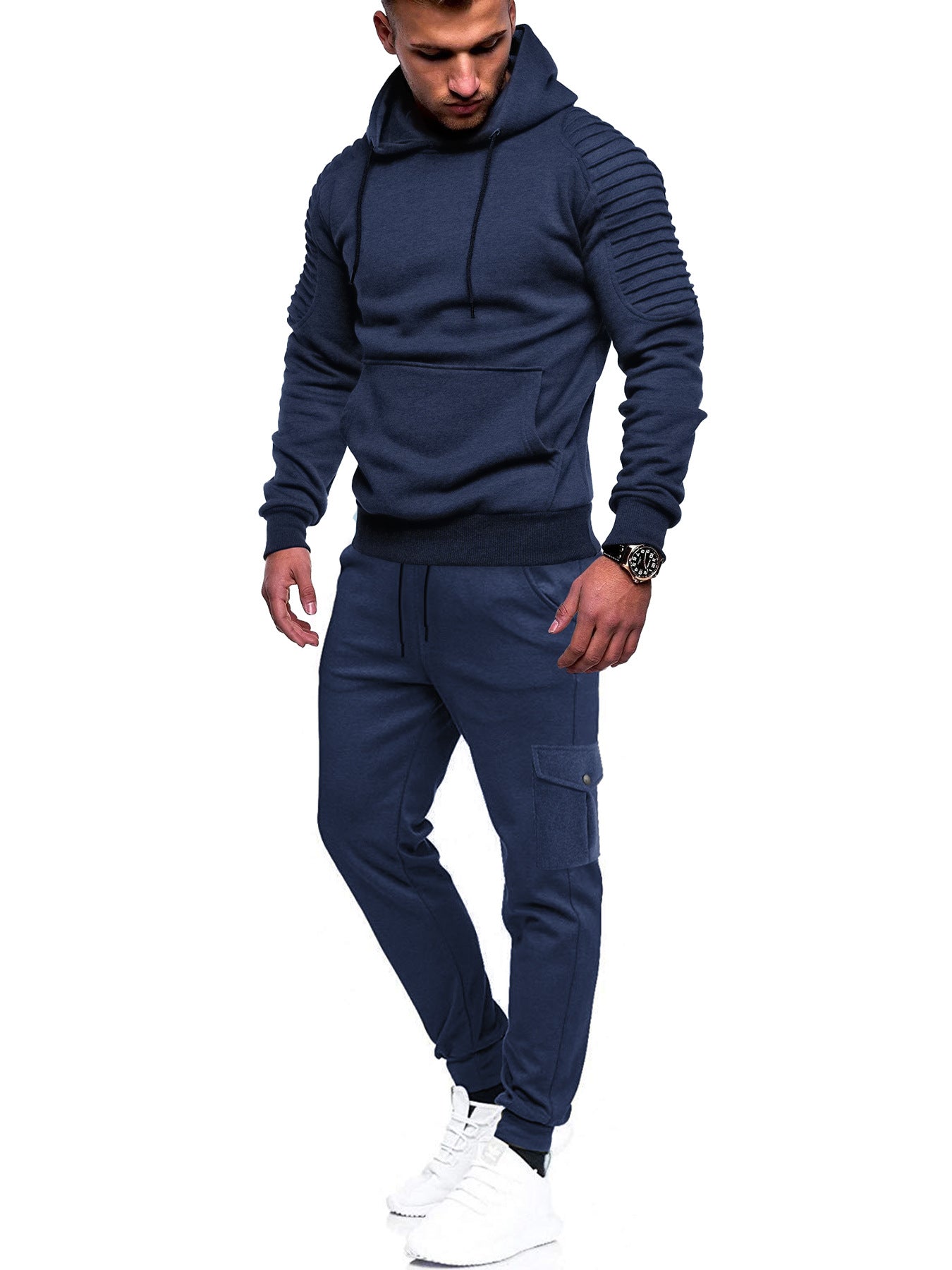 Men's Pullover Wrinkle-Resistant Casual Sweatsuit