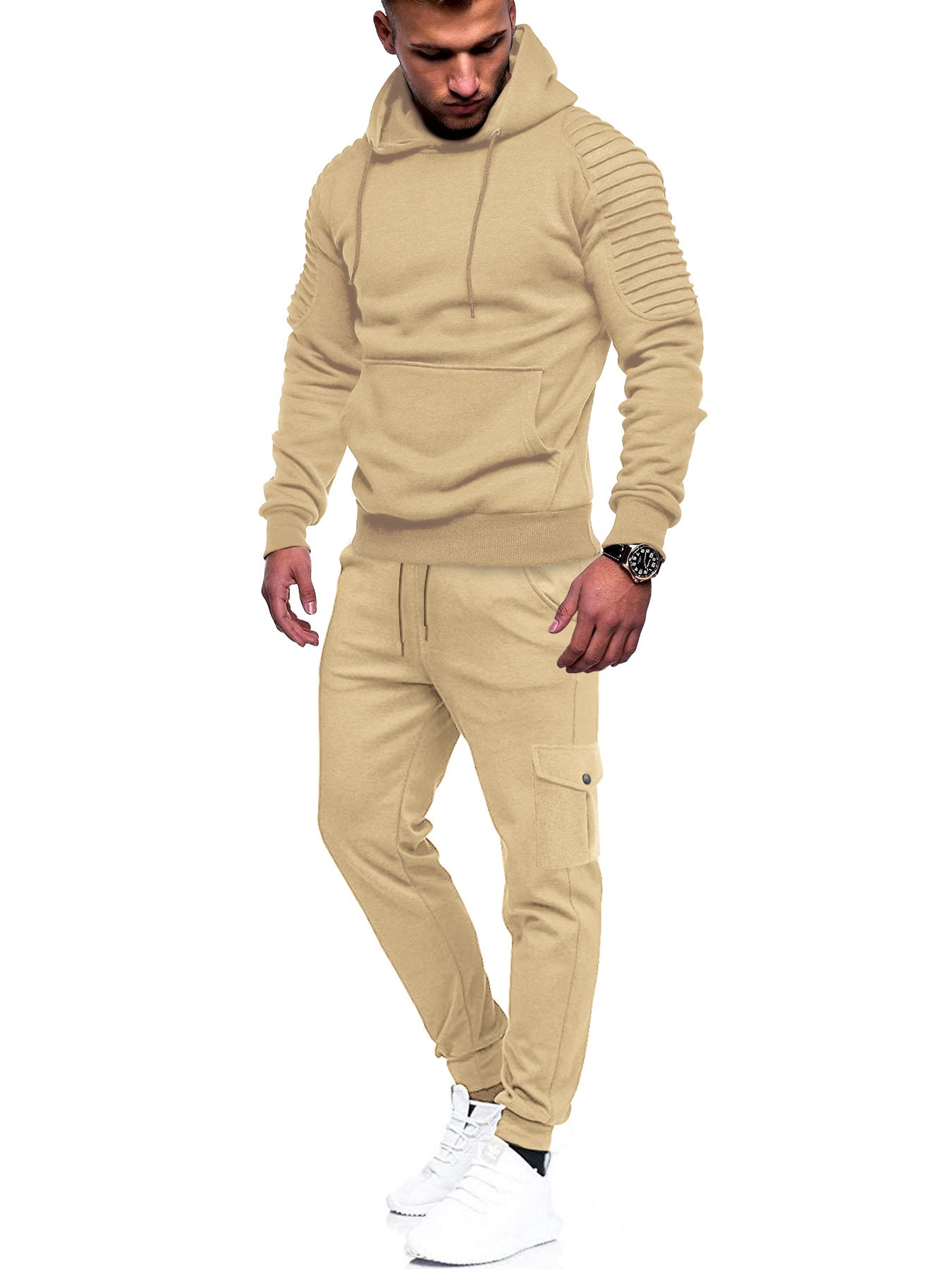 Men's Pullover Wrinkle-Resistant Casual Sweatsuit